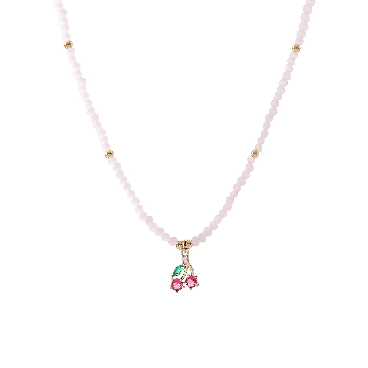 Assorted beaded Necklace with glass Mushroom charm