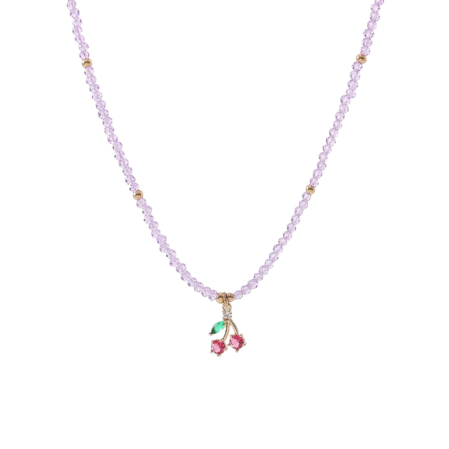 Assorted beaded Necklace with glass Mushroom charm