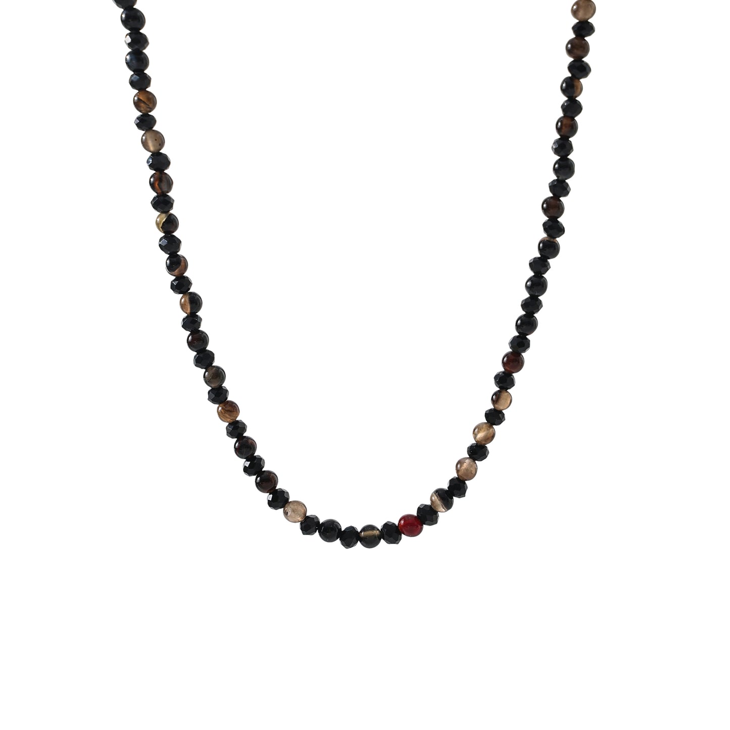 Exquisite Assorted Natural Stone and Crystal Bead Necklace - A Touch of Nature's Elegance