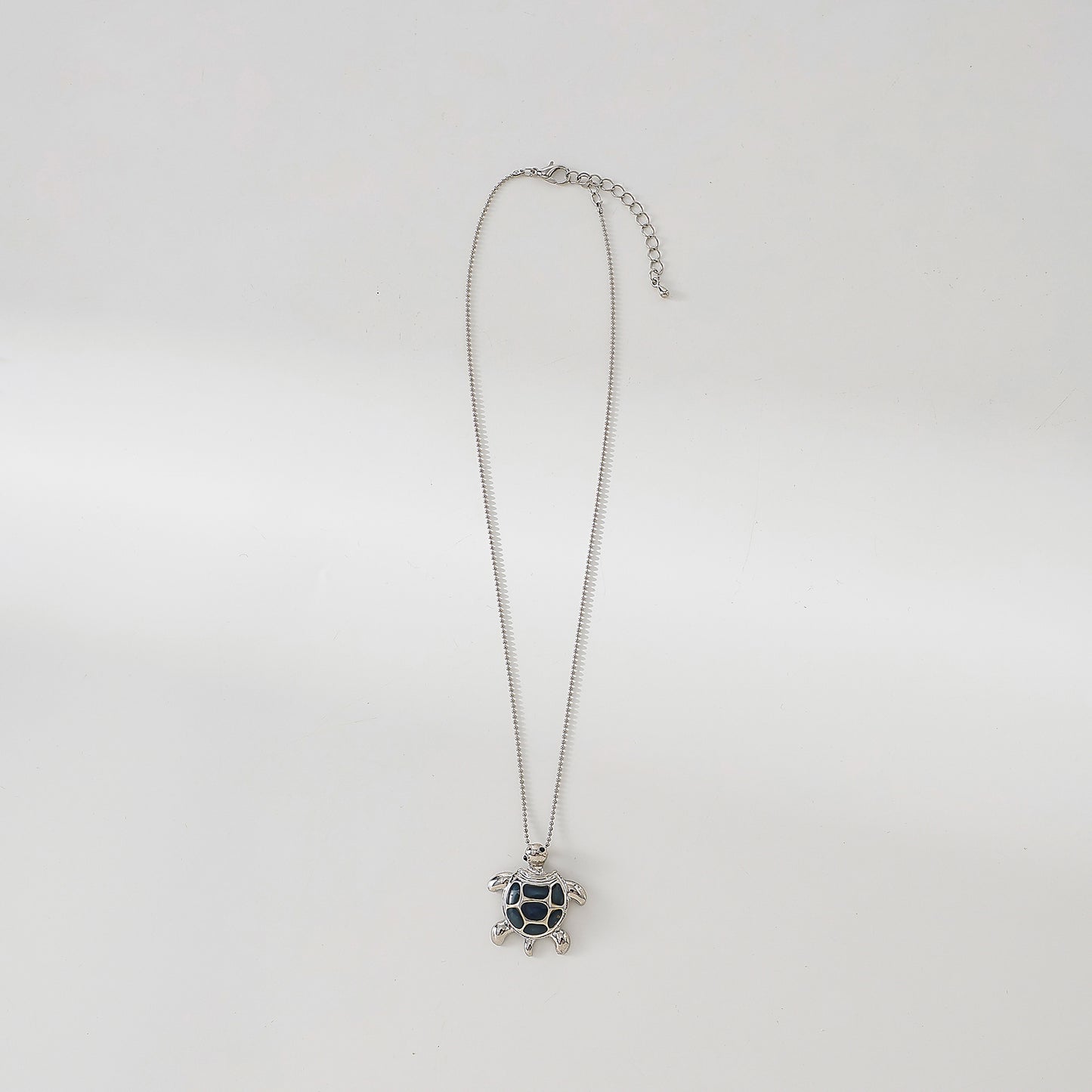 Charming Turtle - Shaped Enamel Pendant Necklace for Women - Silver - Plated with Unique Design