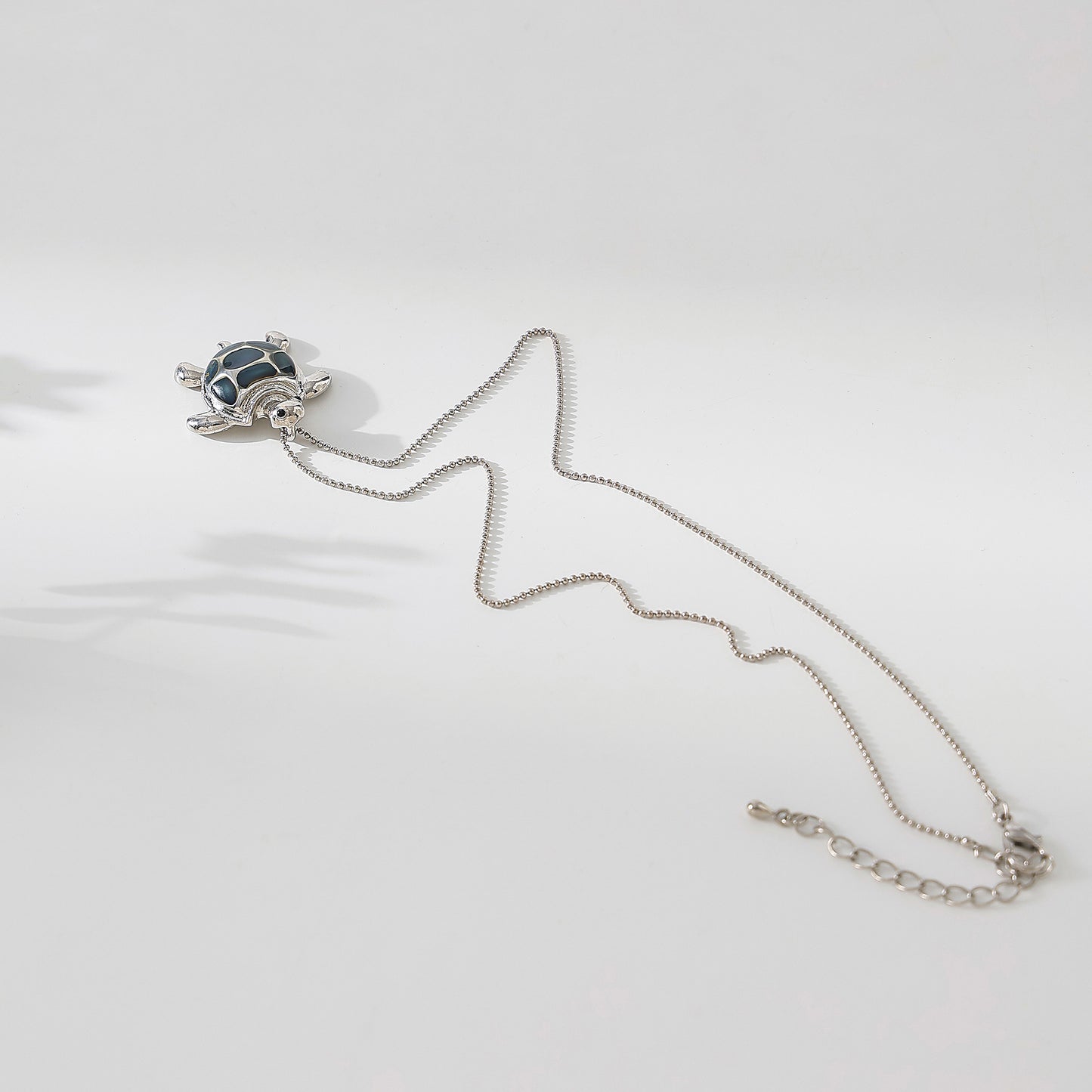 Charming Turtle - Shaped Enamel Pendant Necklace for Women - Silver - Plated with Unique Design