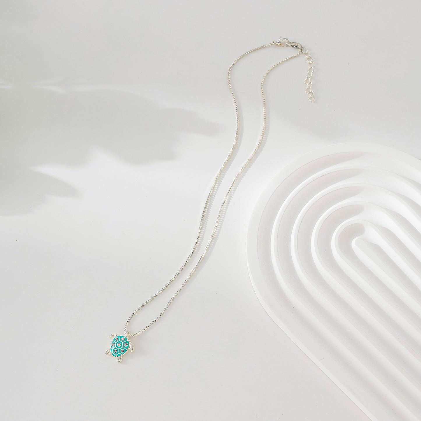 Enamel Turtle with crystals Necklace
