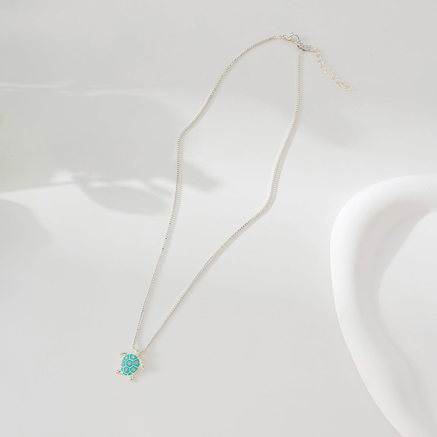 Enamel Turtle with crystals Necklace