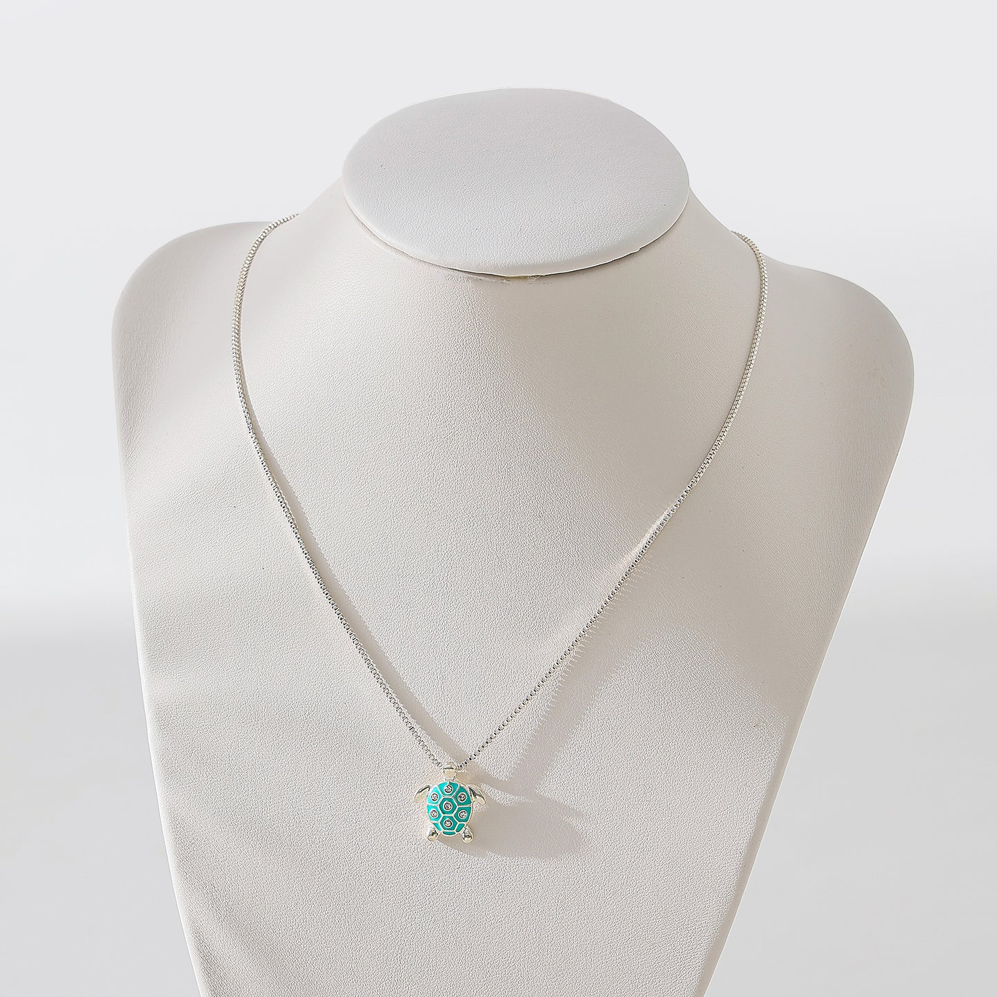 Enamel Turtle with crystals Necklace