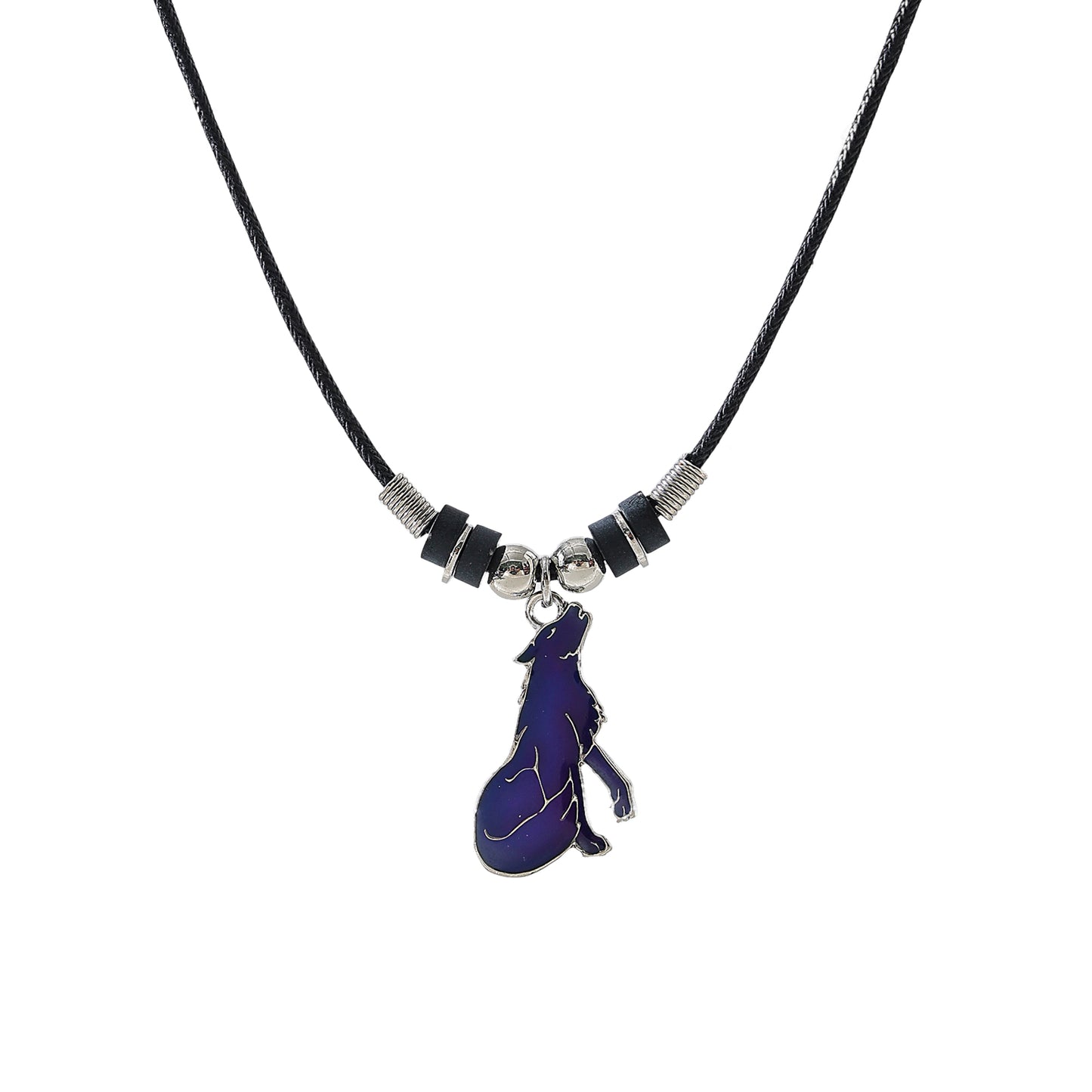 Mood wolf necklace