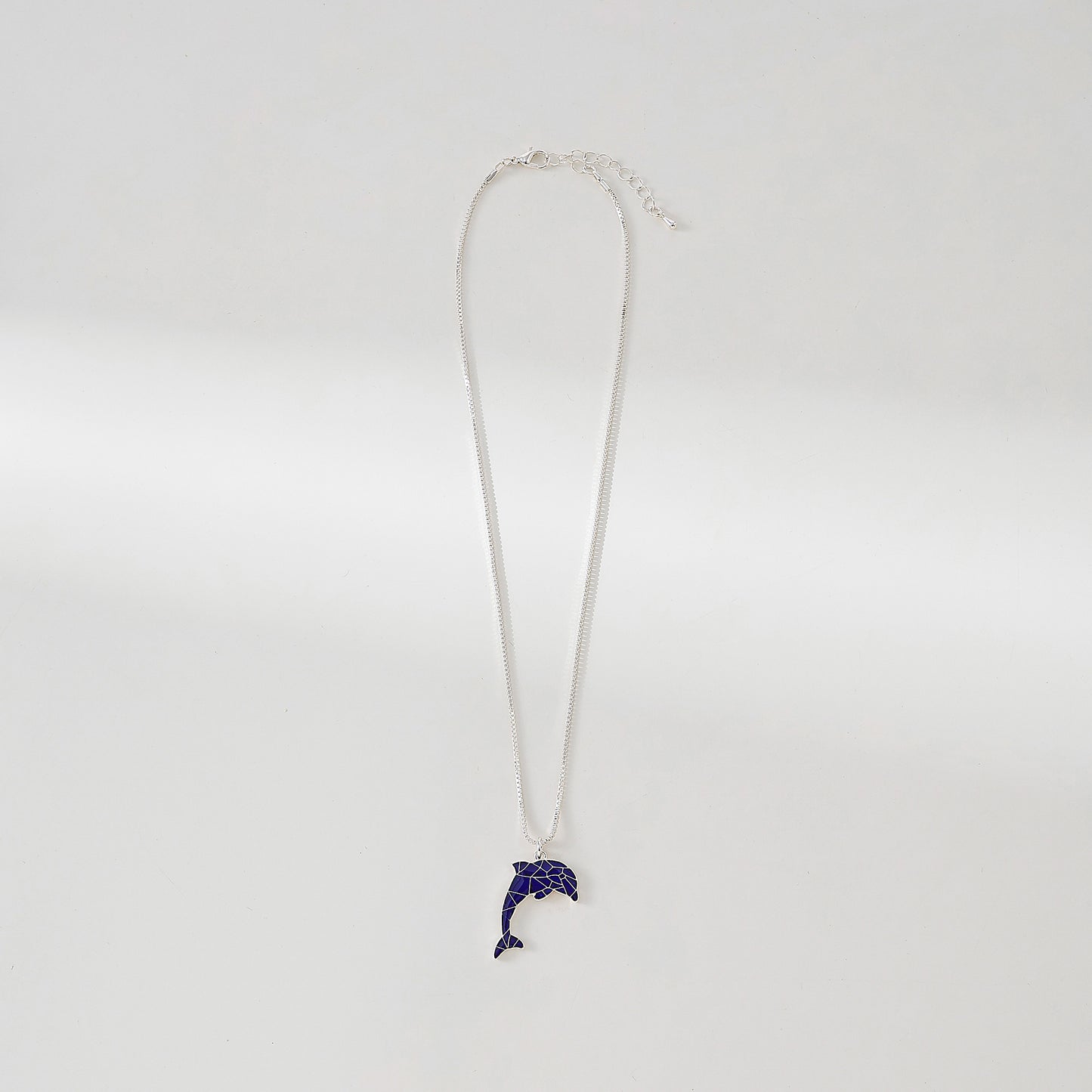 Dolphin Mood charm on silver chain Necklace
