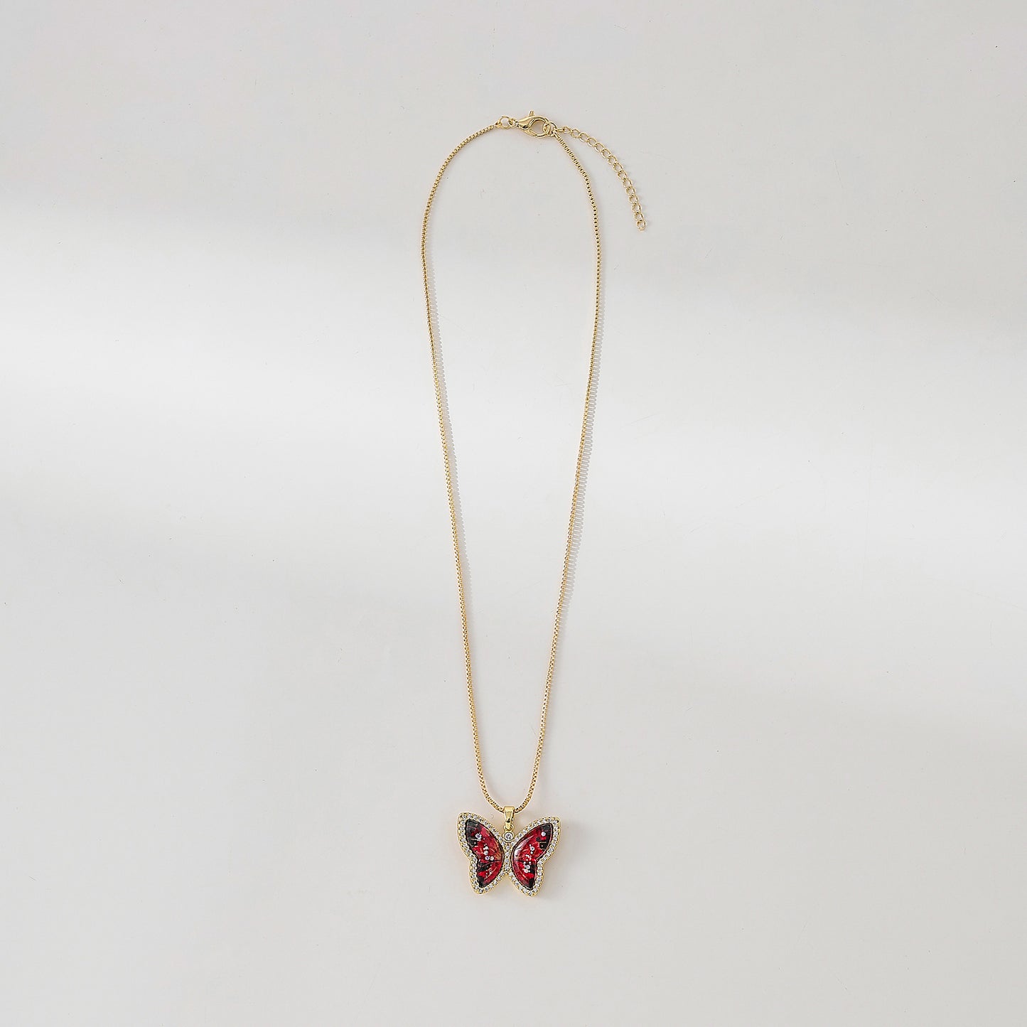 Sparkle and Crystal Butterfly on golden chain Necklace