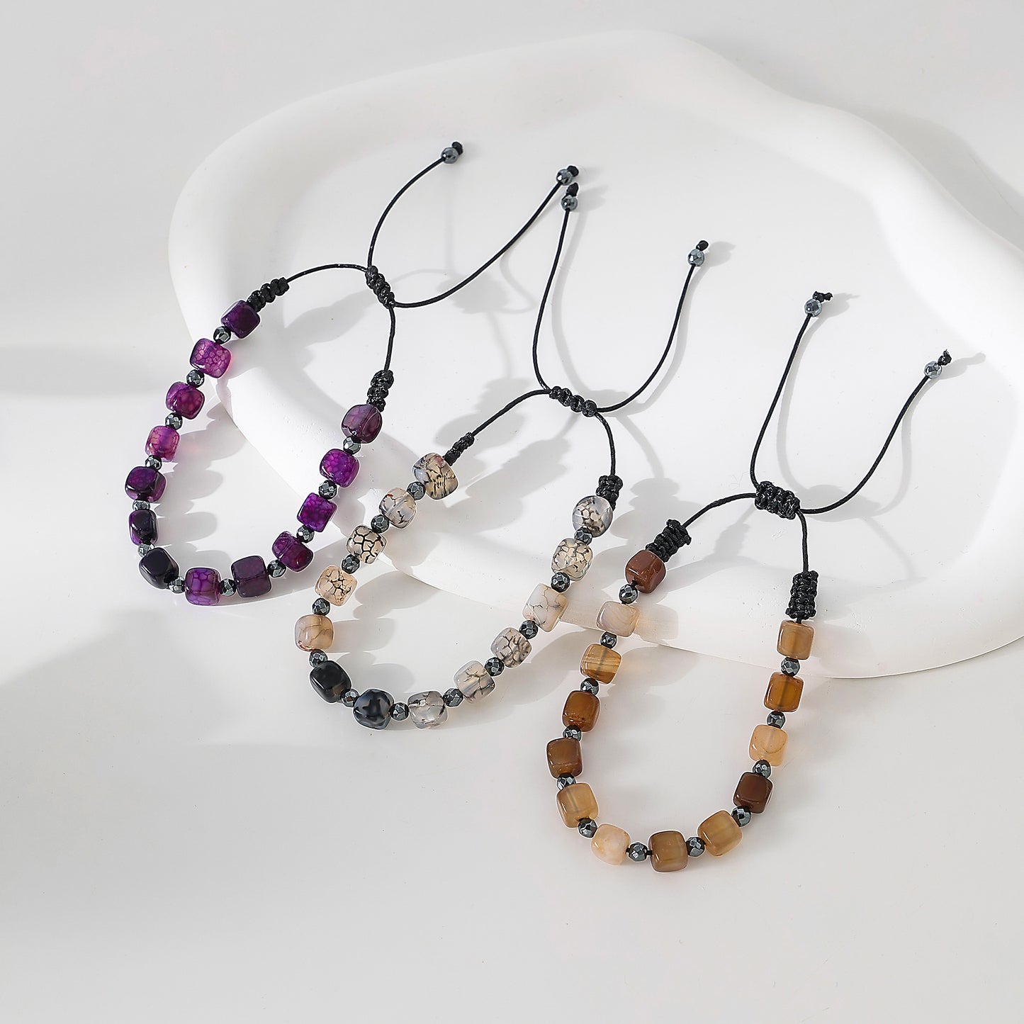 Stone with Hematite bead Bracelet assorted