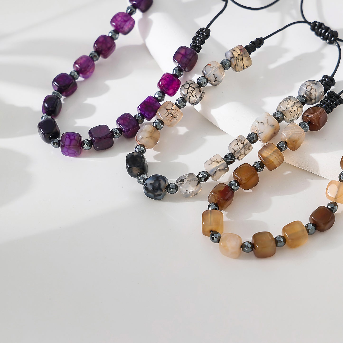 Stone with Hematite bead Bracelet assorted