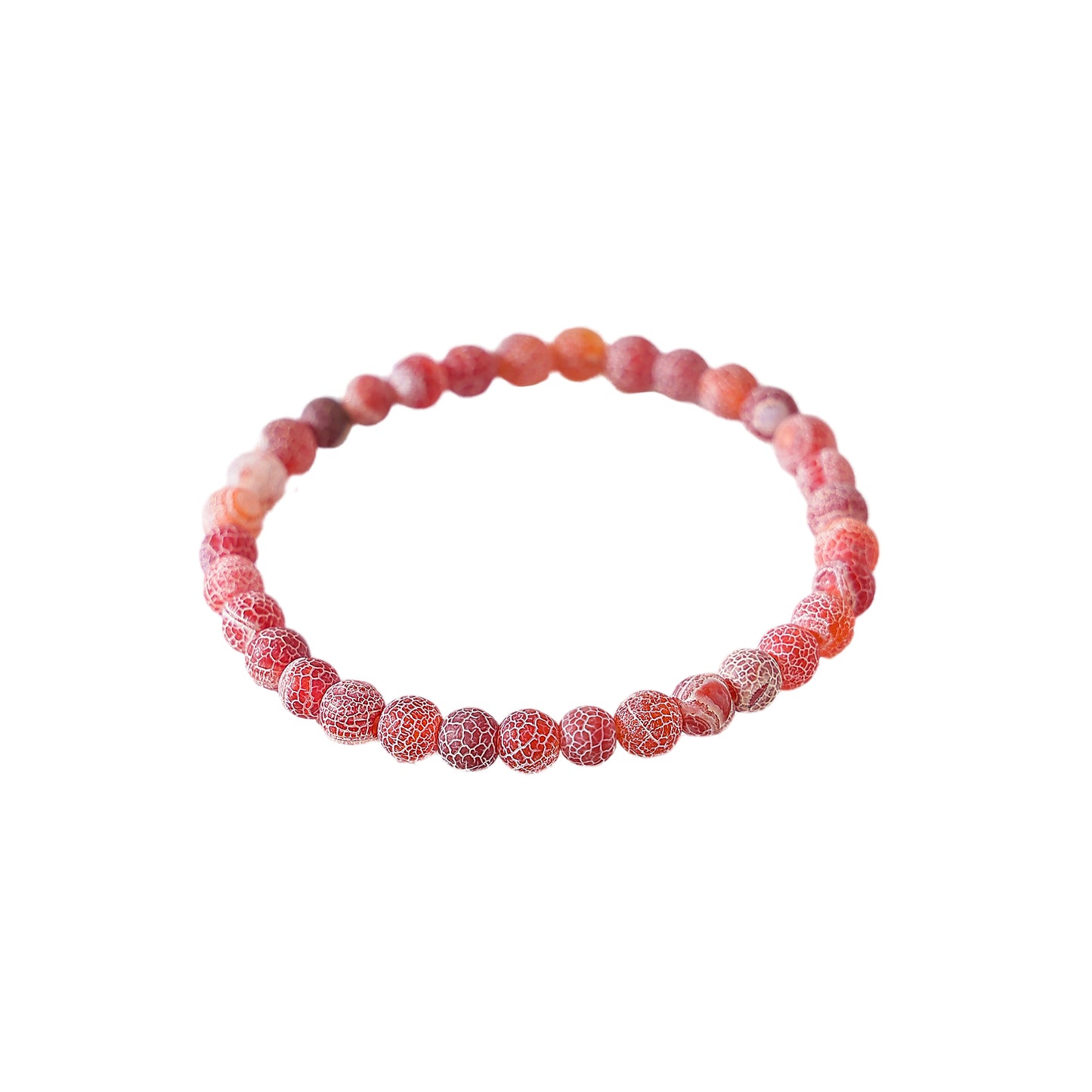 6mm round assorted Cracked Agate beaded Bracelet
