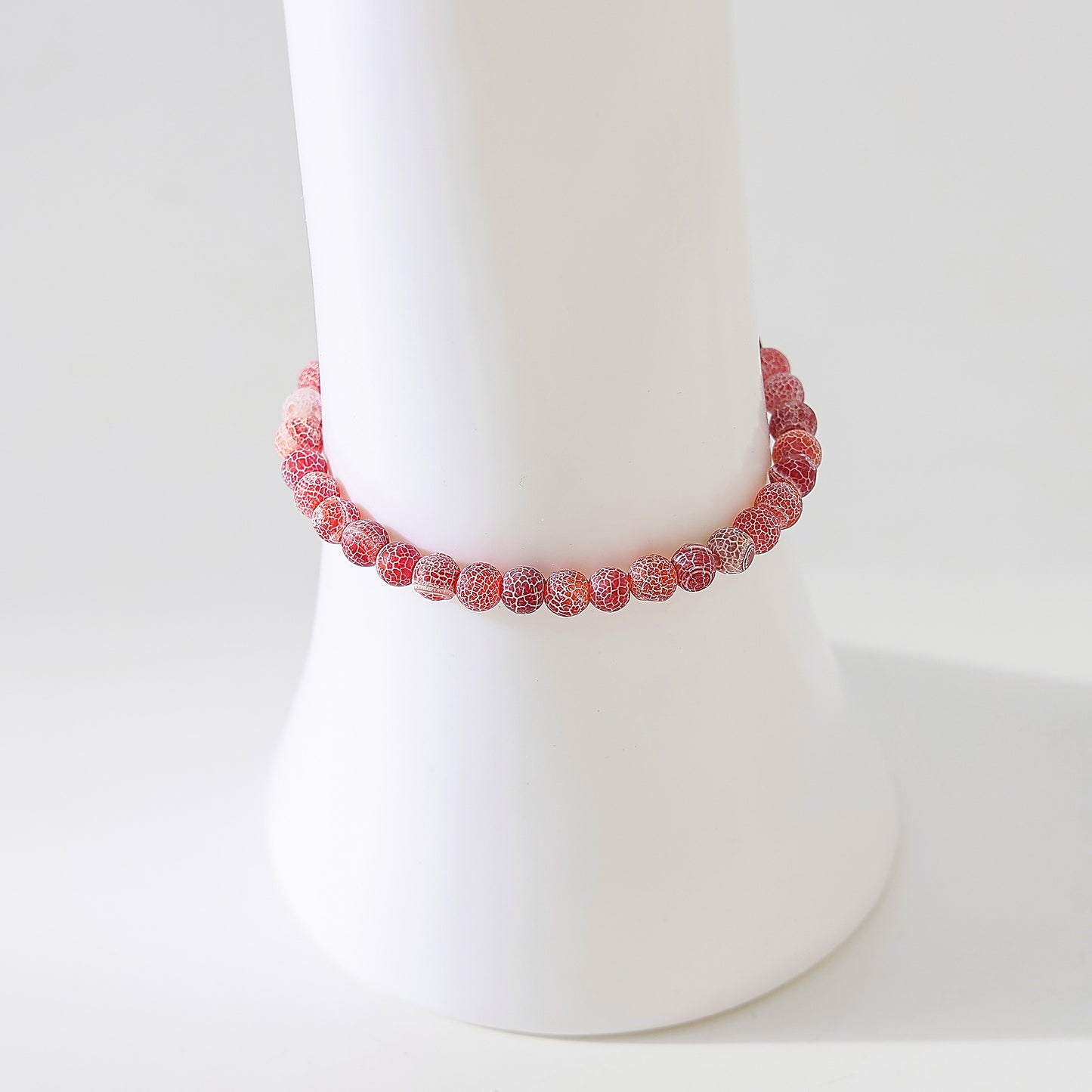 6mm round assorted Cracked Agate beaded Bracelet