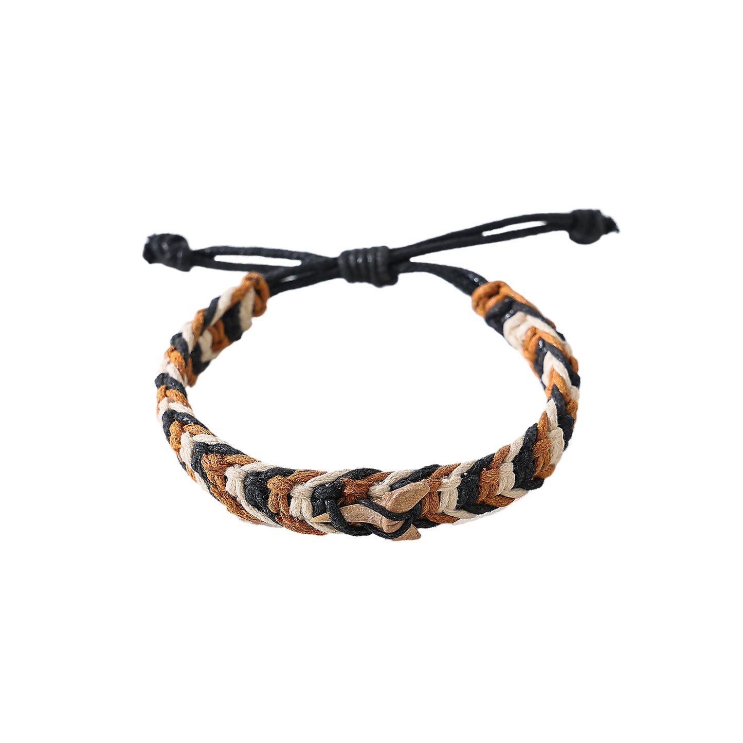 Leather Woven Shark Tooth Fossil Bracelet