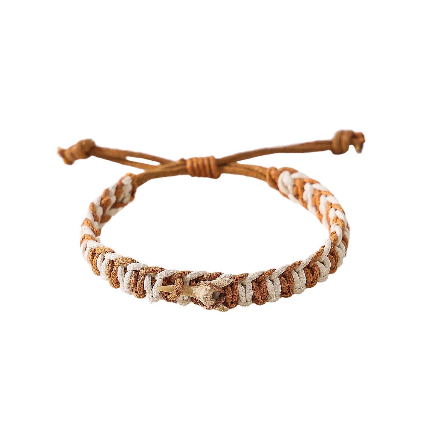 Leather Woven Shark Tooth Fossil Bracelet