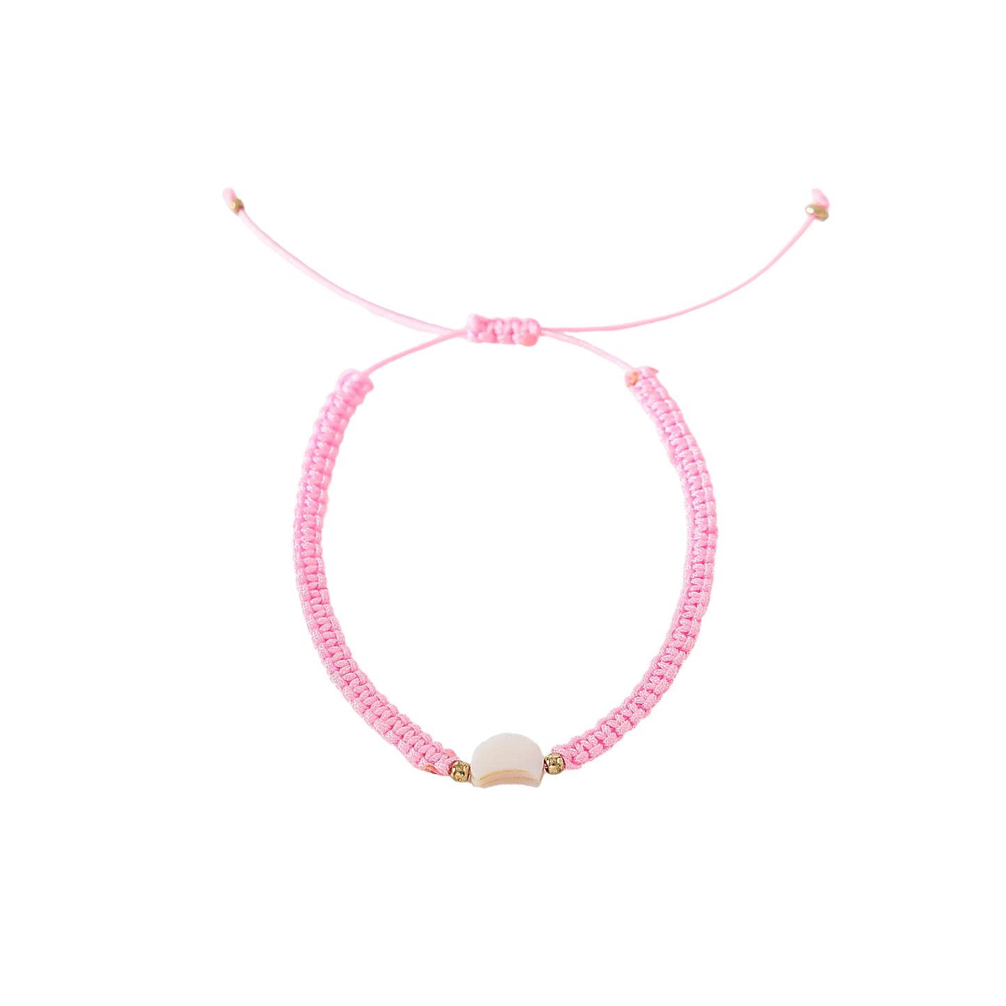 Assorted macrame adjustable Bracelet with white shell Moon bead