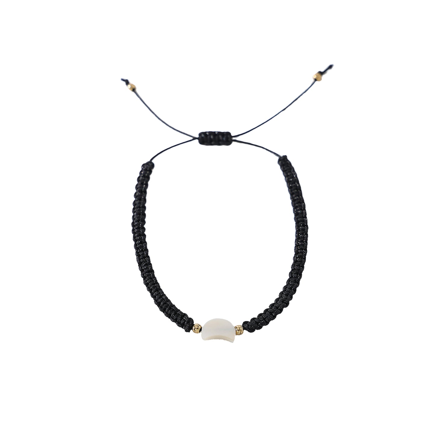 Assorted macrame adjustable Bracelet with white shell Moon bead