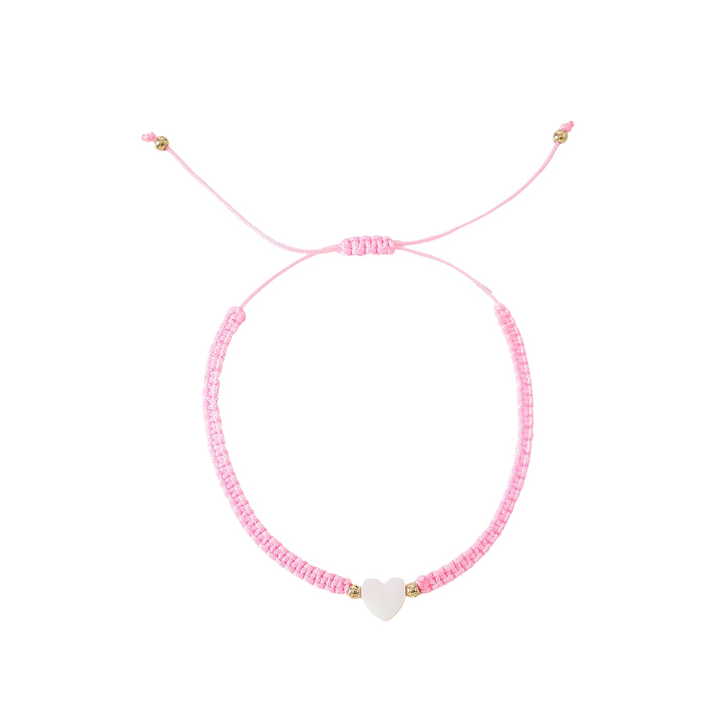 White Heart on assorted string macrame bracelet for festival daily wear gift for all ages