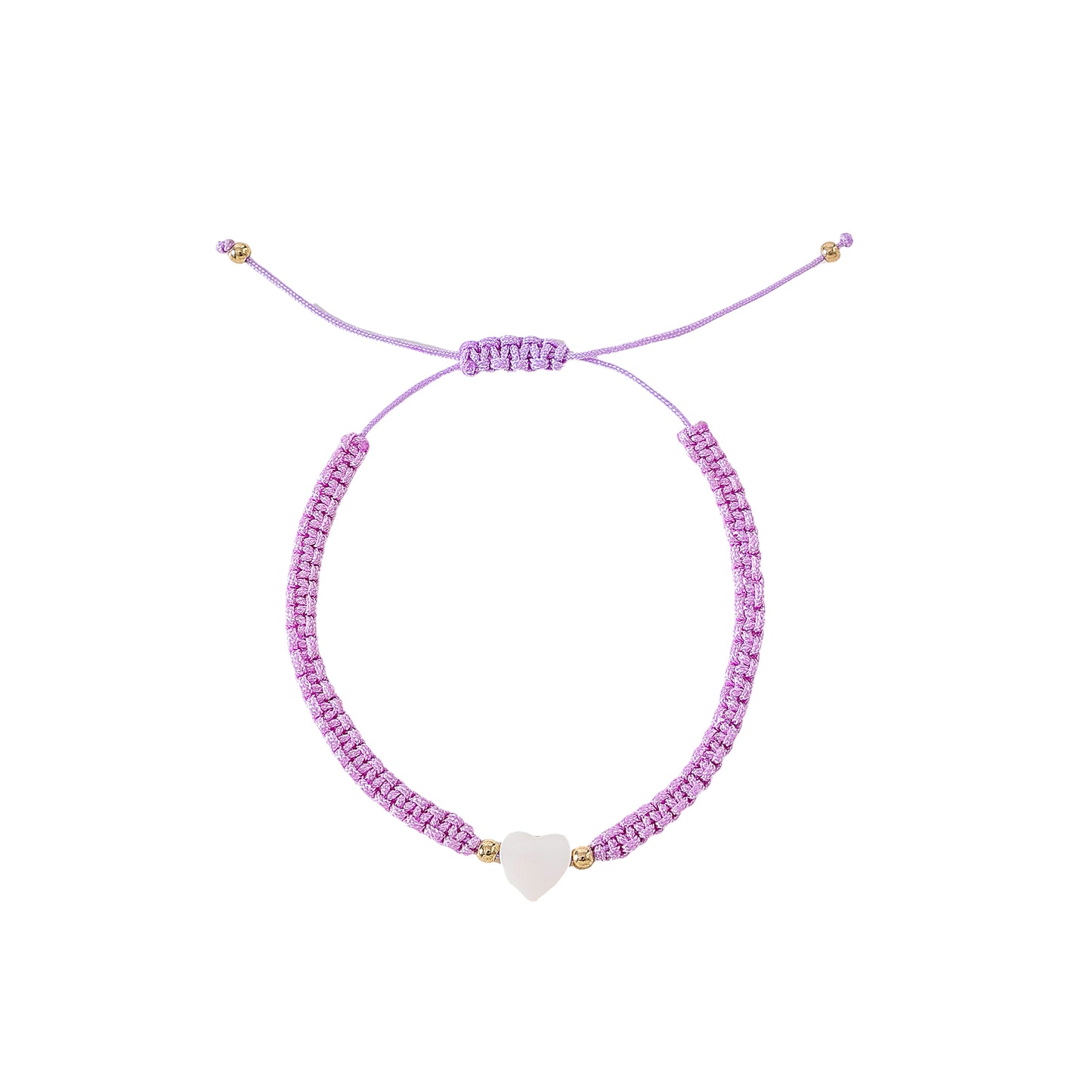White Heart on assorted string macrame bracelet for festival daily wear gift for all ages