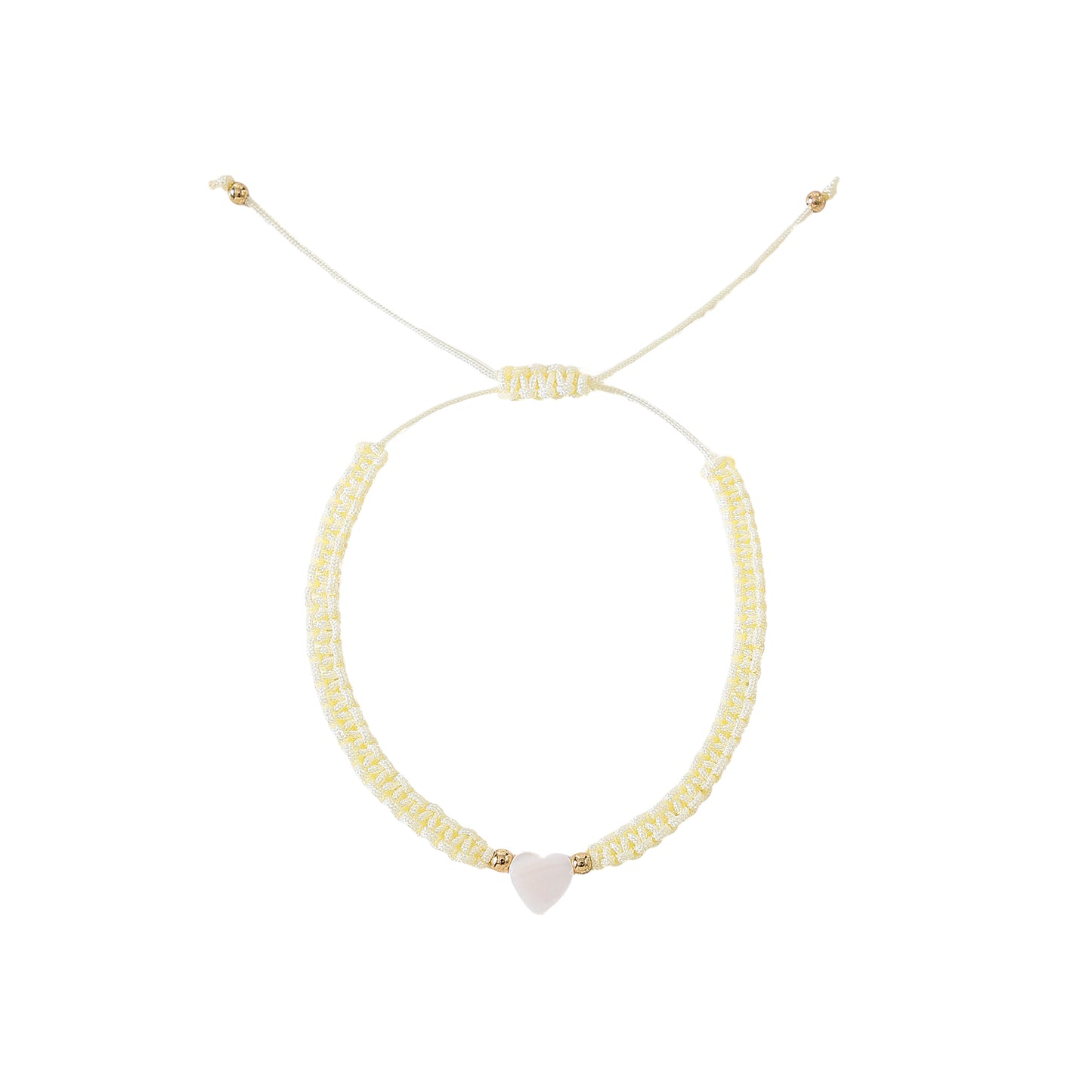 White Heart on assorted string macrame bracelet for festival daily wear gift for all ages