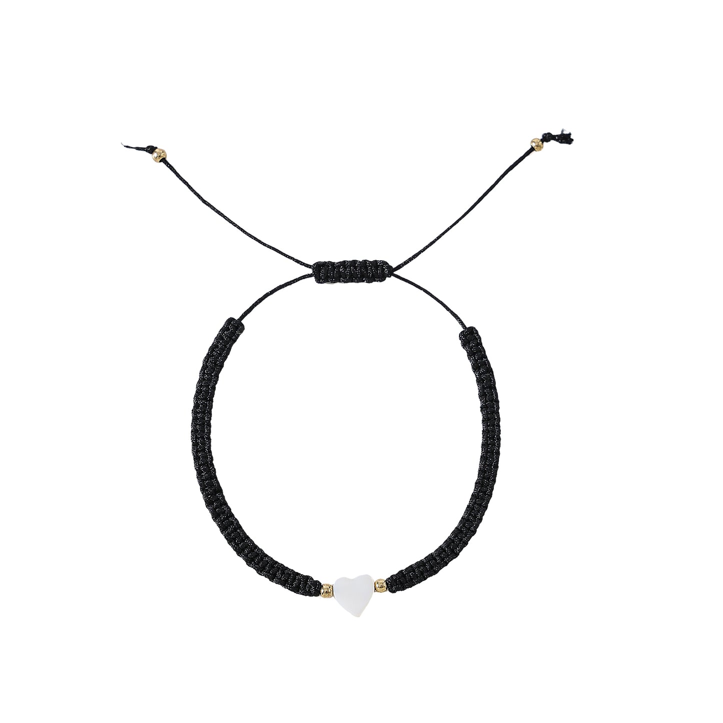 White Heart on assorted string macrame bracelet for festival daily wear gift for all ages