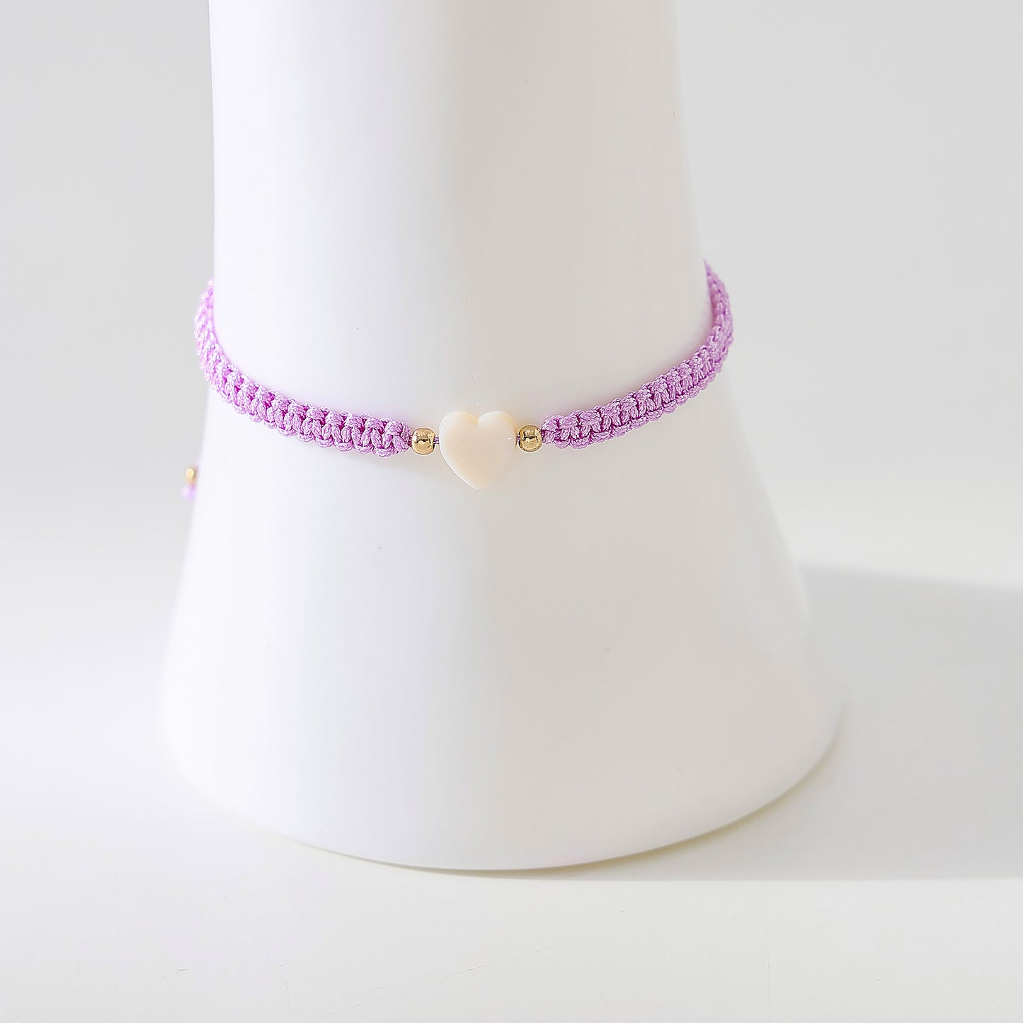 White Heart on assorted string macrame bracelet for festival daily wear gift for all ages