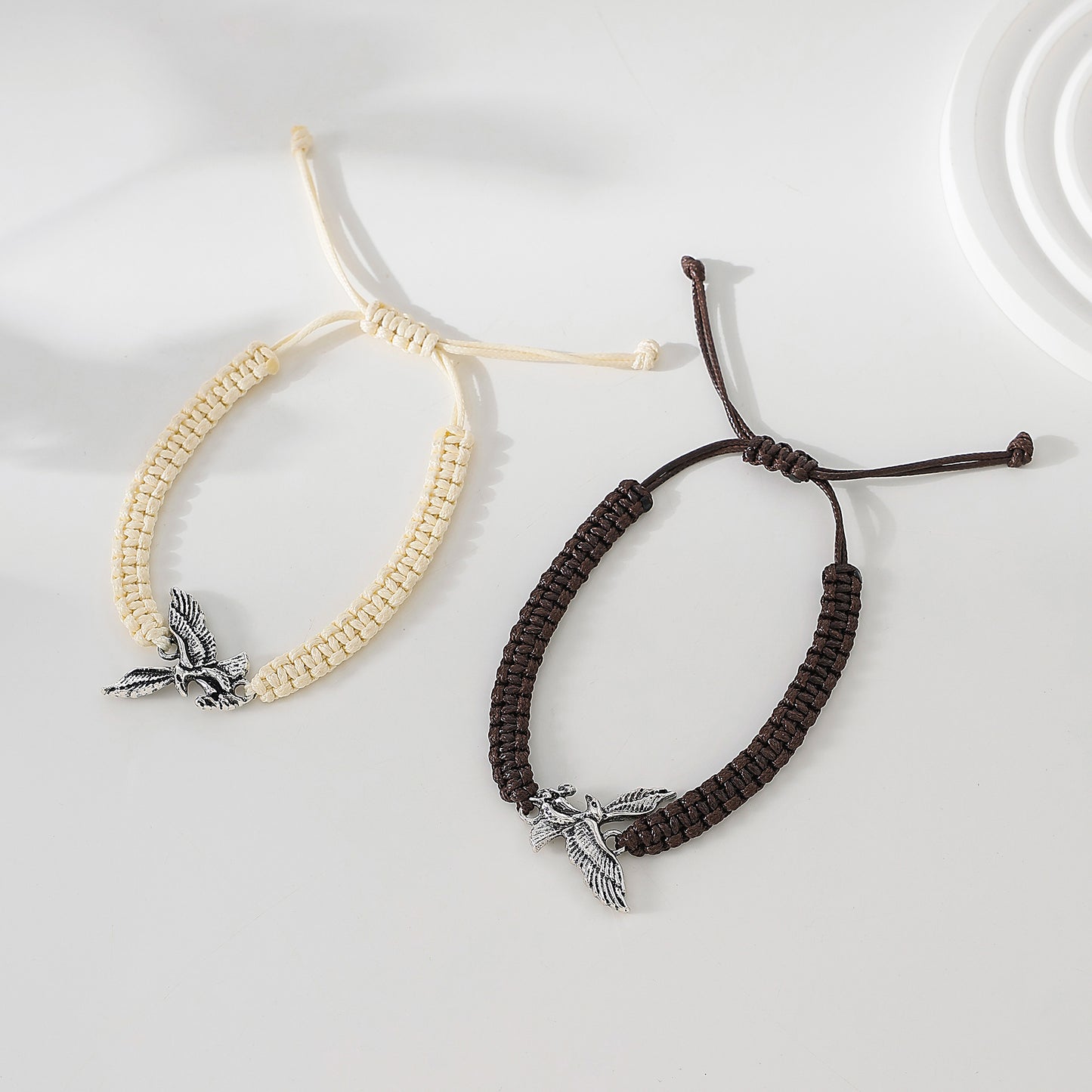 Assorted Macrame Bracelet with Silver Eagle fashion festival daily wear gift for all ages