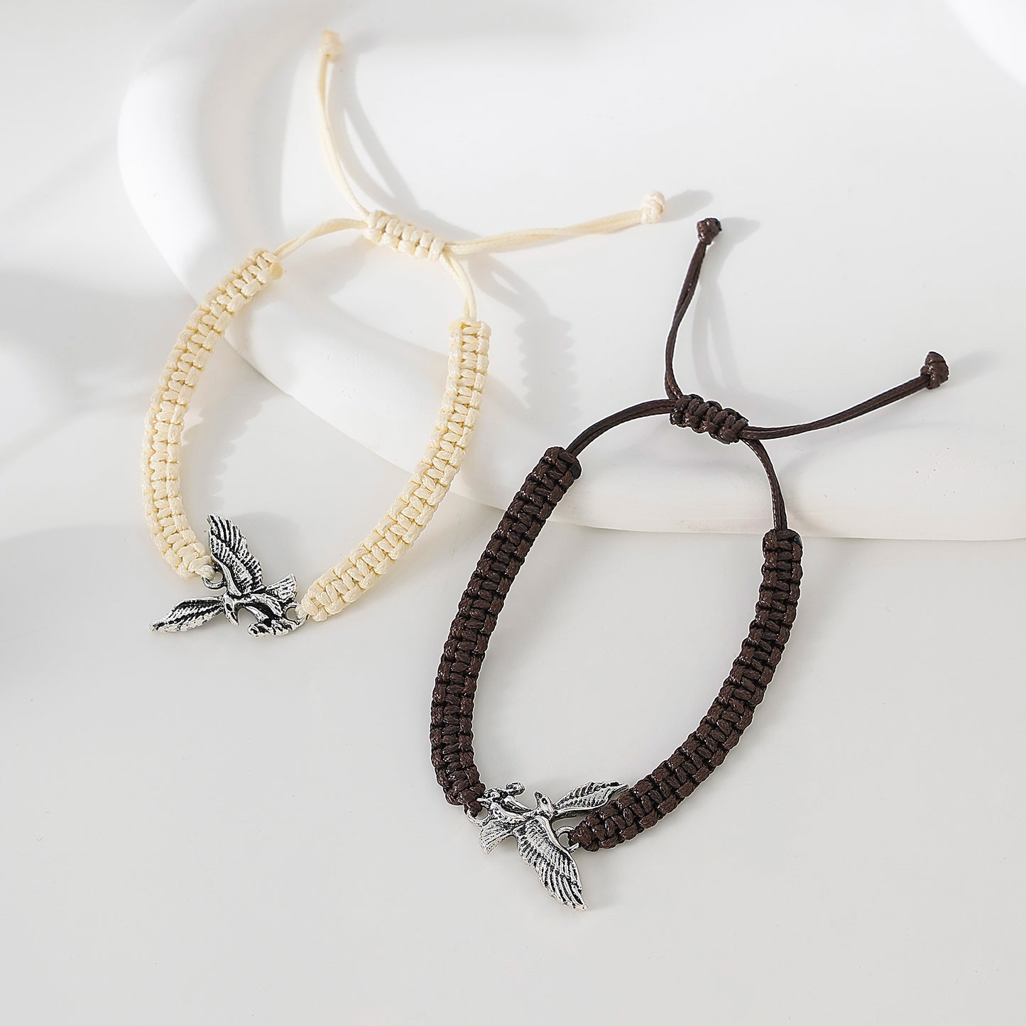 Assorted Macrame Bracelet with Silver Eagle fashion festival daily wear gift for all ages