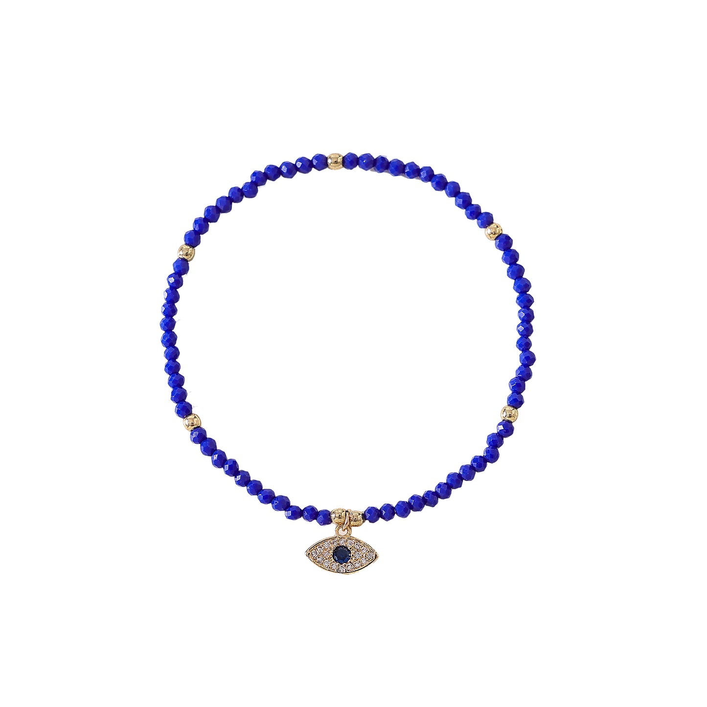 Cubic Zirconia Lucky Eye bead on assorted beaded Bracelet