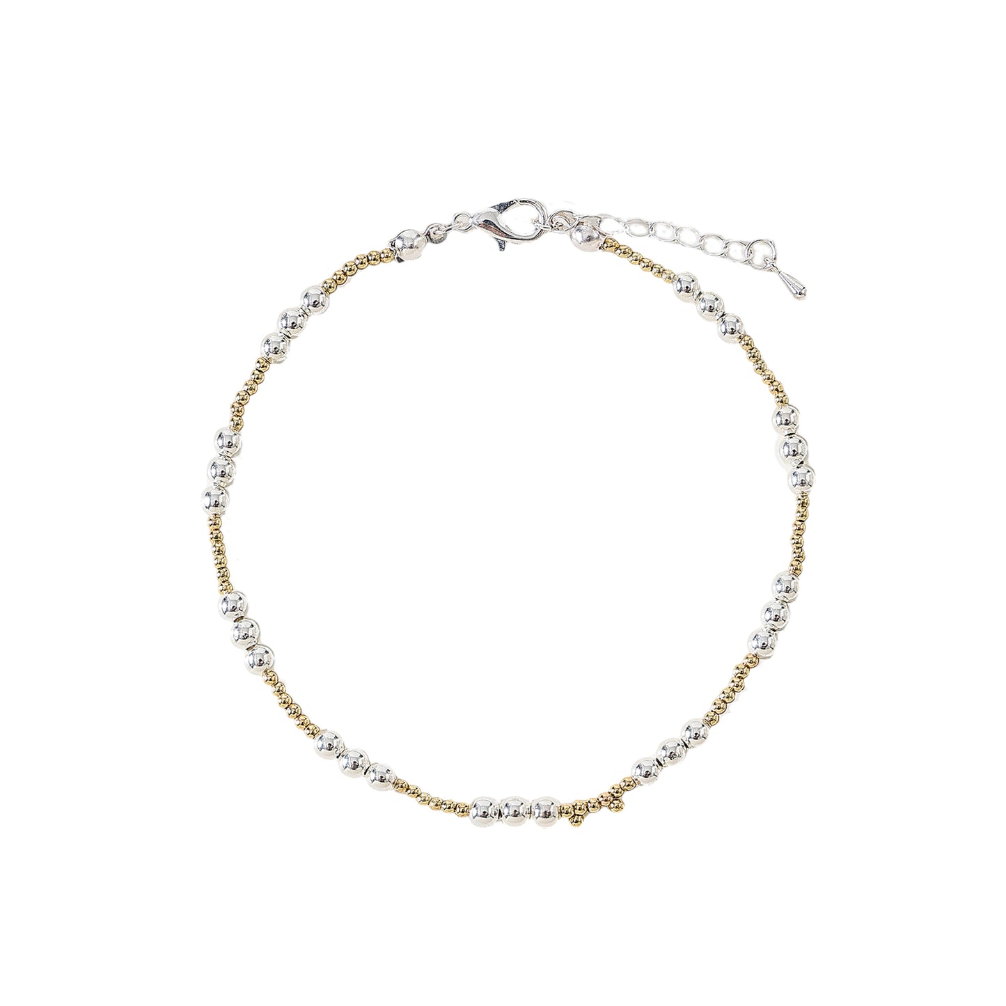 Mixed Metal beaded Anklet 4 assorted