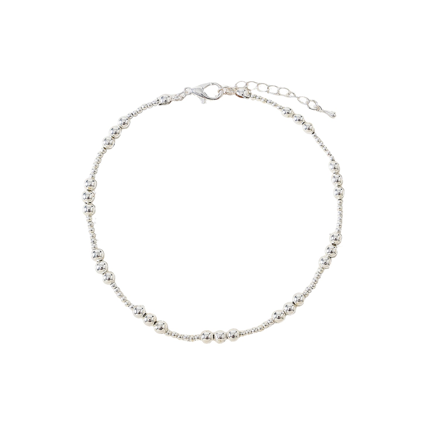 Mixed Metal beaded Anklet 4 assorted