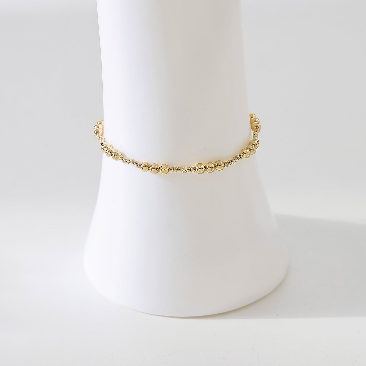 Mixed Metal beaded Anklet 4 assorted