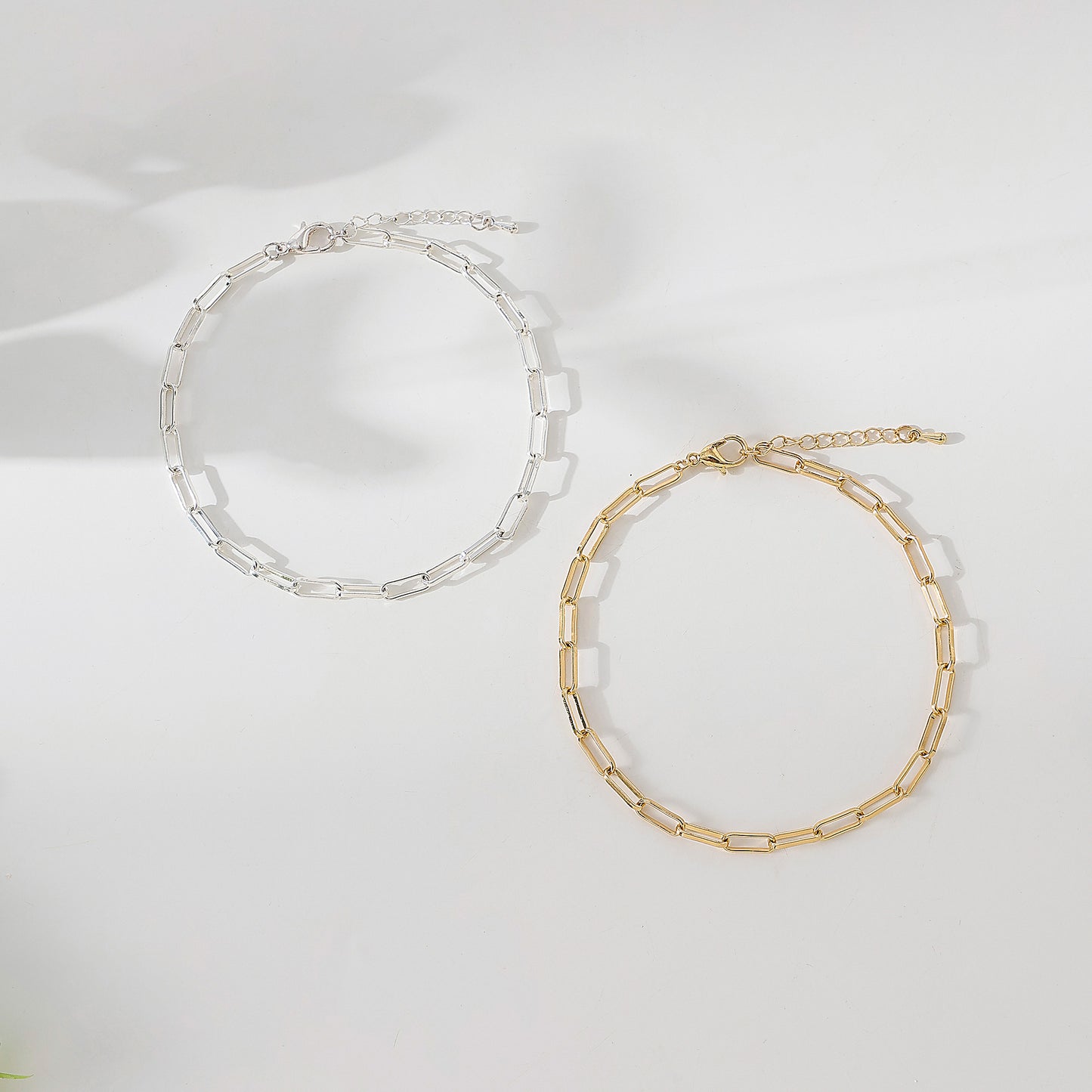 Link chain Anklet in Silvery and Golden assorted