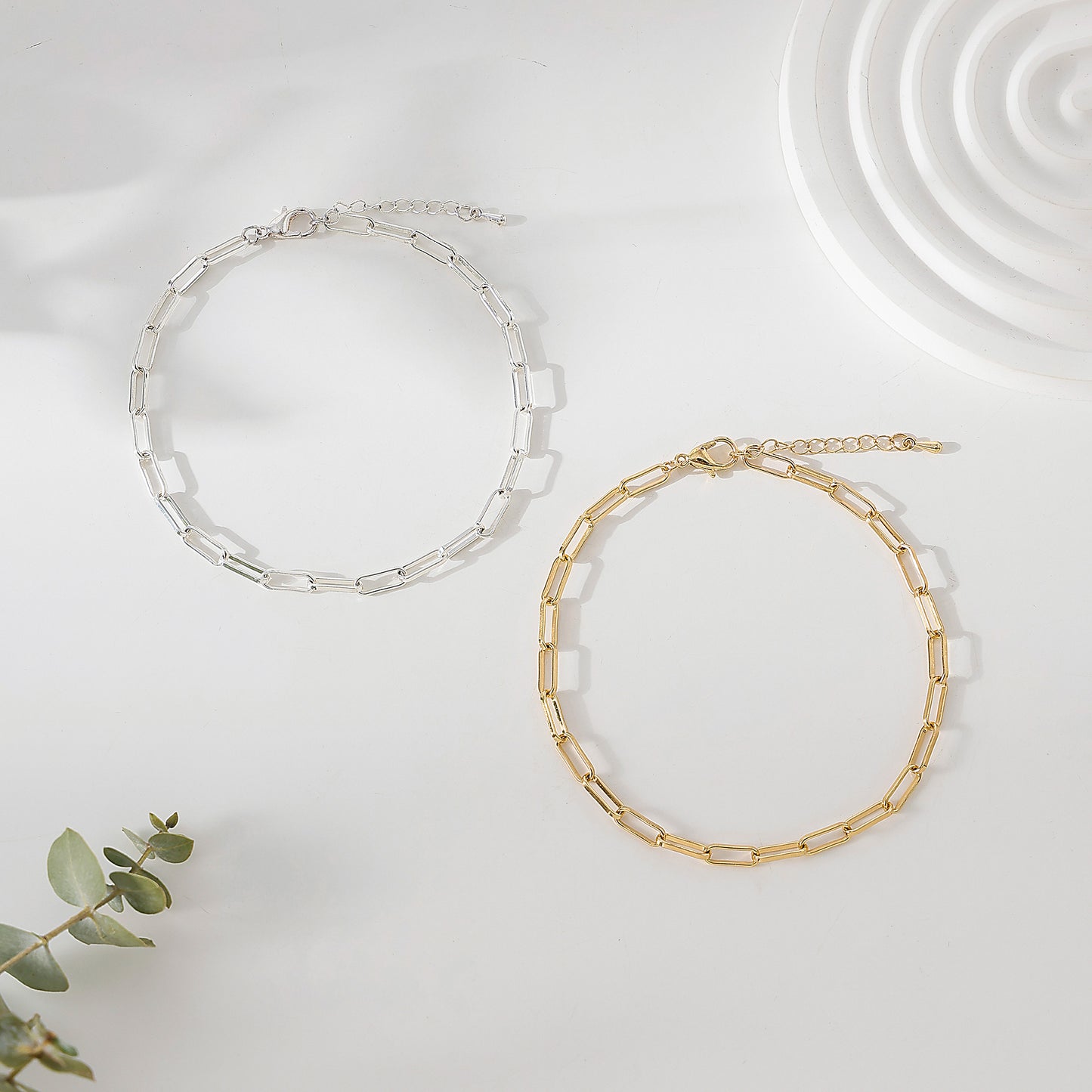 Link chain Anklet in Silvery and Golden assorted