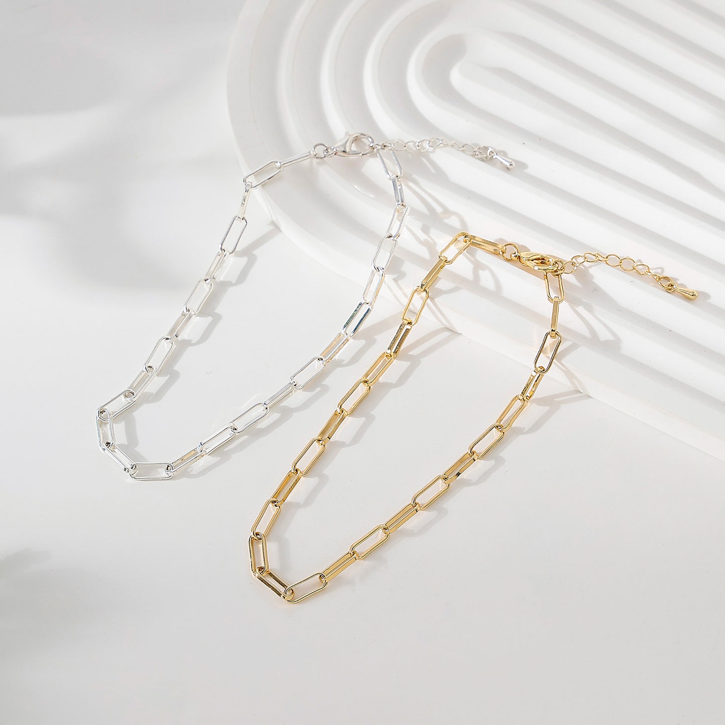 Link chain Anklet in Silvery and Golden assorted