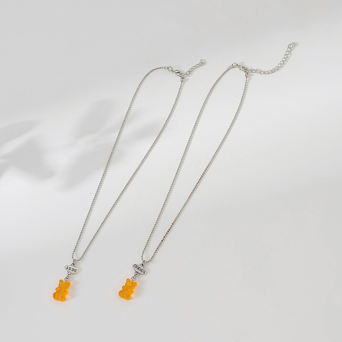 y2k neon bear bestt friend necklace