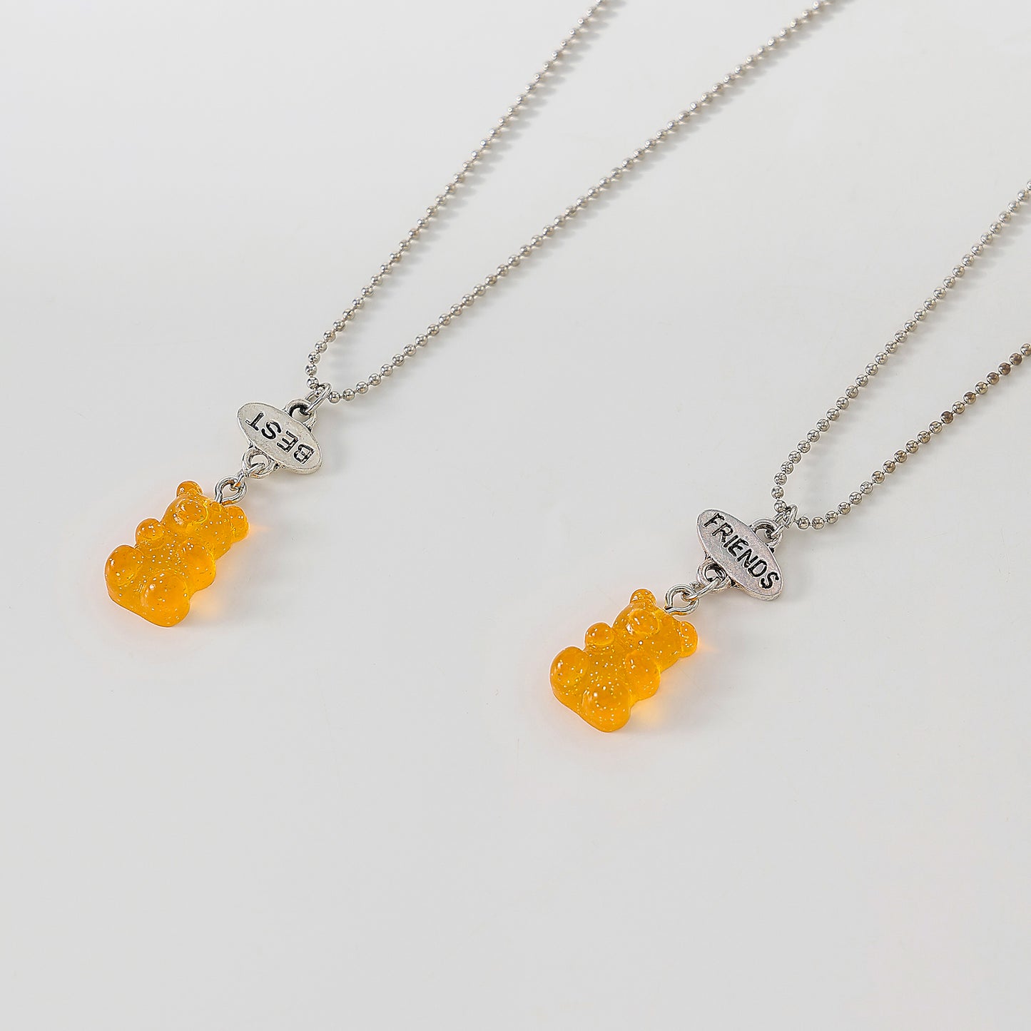 y2k neon bear bestt friend necklace