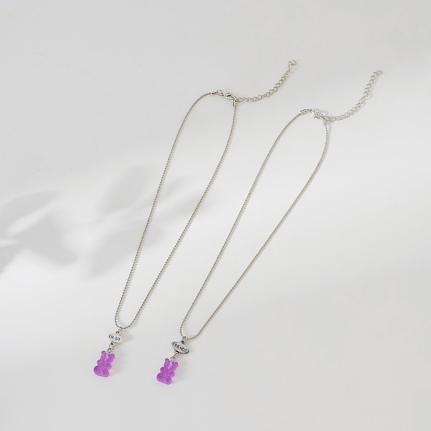 y2k neon bear bestt friend necklace