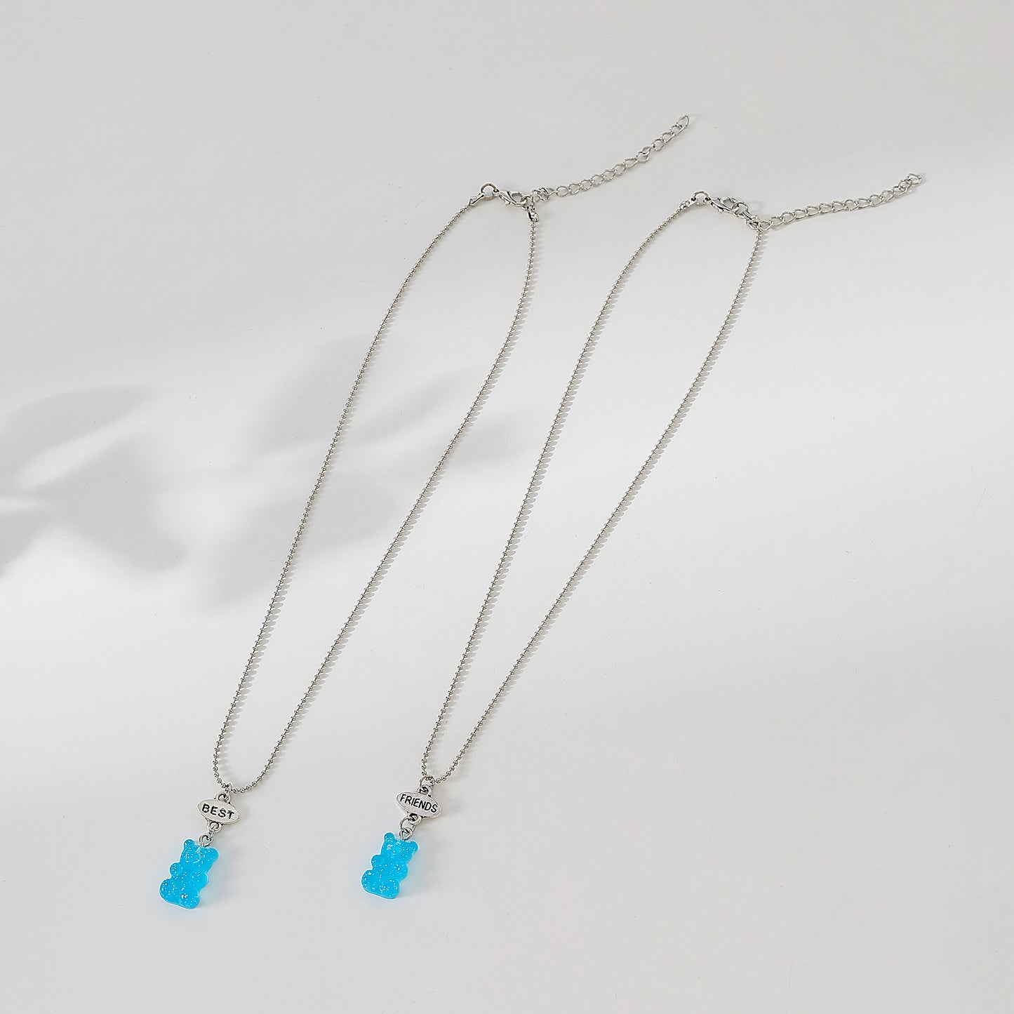 y2k neon bear bestt friend necklace