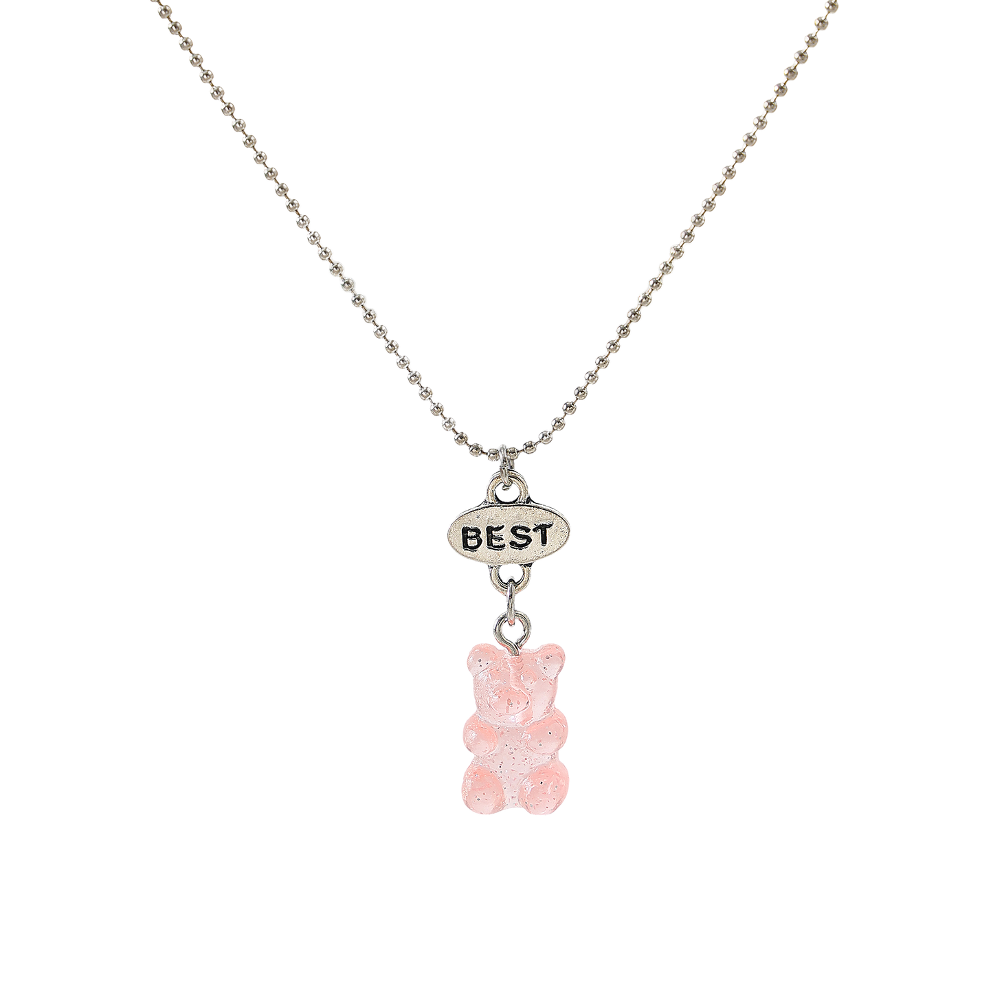 y2k neon bear bestt friend necklace