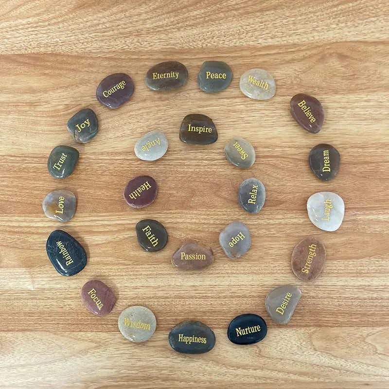 Engraved Inspirational Stones Different Words Encouragement Stones Motivational Gifts Garden Rocks with Words Positive Rocks for Friends Family