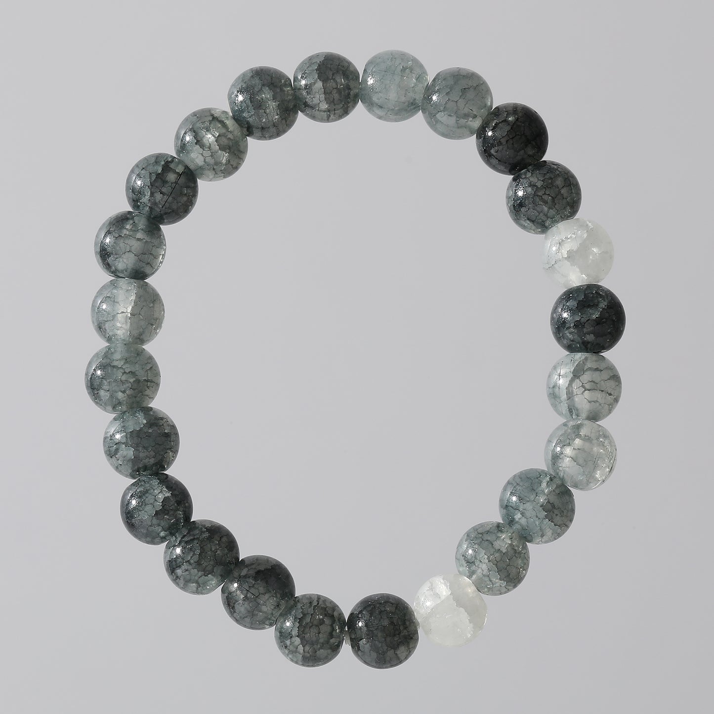Assorted Genuine Round Stone on Elastic Beaded Bracelet