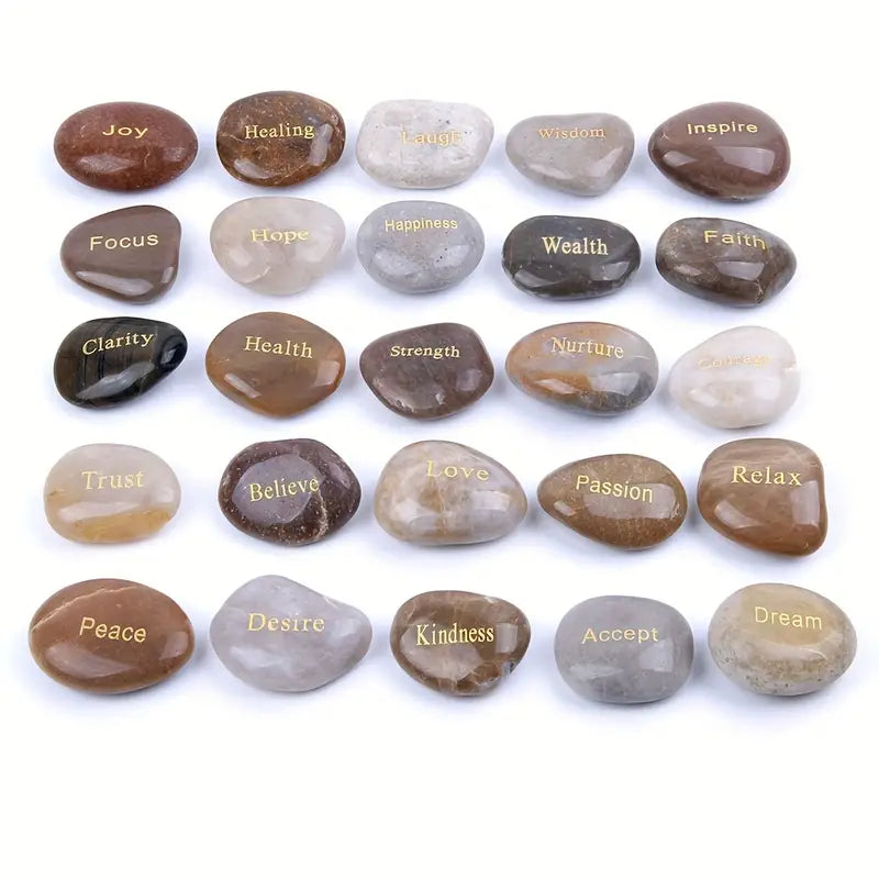 Engraved Inspirational Stones Different Words Encouragement Stones Motivational Gifts Garden Rocks with Words Positive Rocks for Friends Family