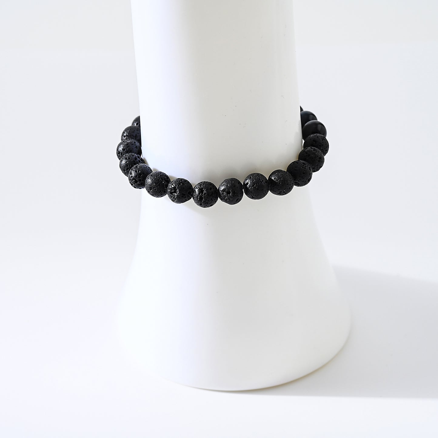 1pc Bohemian Style Natural Black Lava Stone Beaded Bracelet with Assorted Accent Beads for Men and Women - Perfect for Daily Wear and Special Occasions