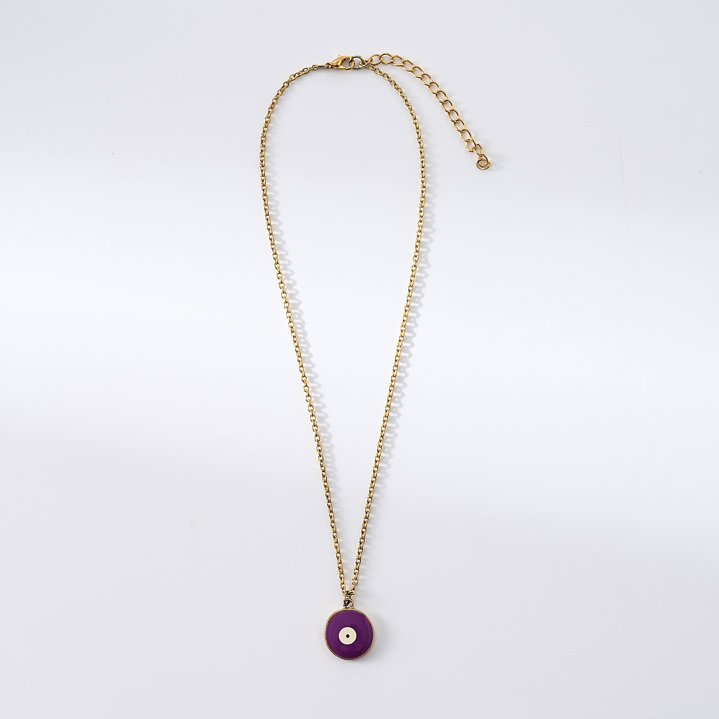 1pc Fashion Bohemian Enamel Evil - Eye Pendants with Gold - Tone Chains Statement Necklaces Women for Everyday Wear