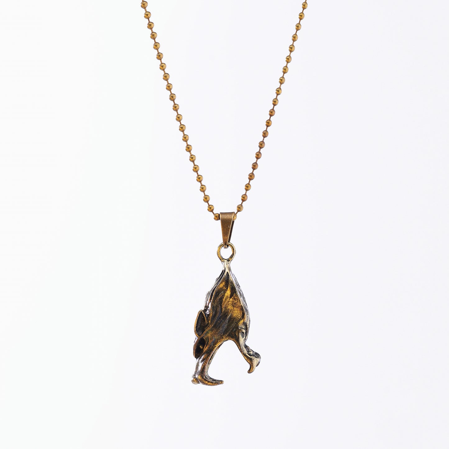 Wolf Head Pendant Necklace – Silver & Gold-Tone, Handcrafted Ball Chains with Detailed Wolf Motifs, Stylish Jewelry for Men & Women