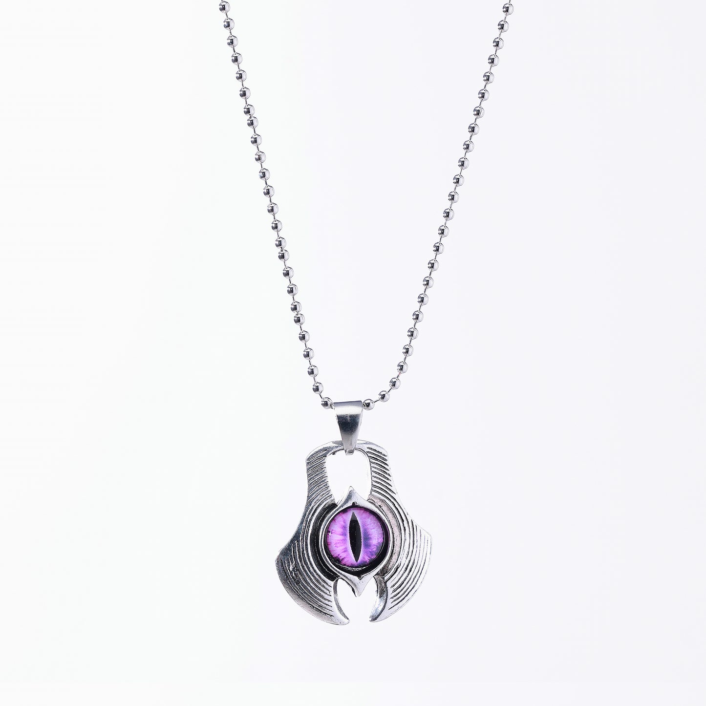 Dart & Eye Pendant Necklace | Gothic Fantasy Jewelry with Silver, Brass & Beaded Chains, Enchanted Green, Purple & Mystical Eye Designs