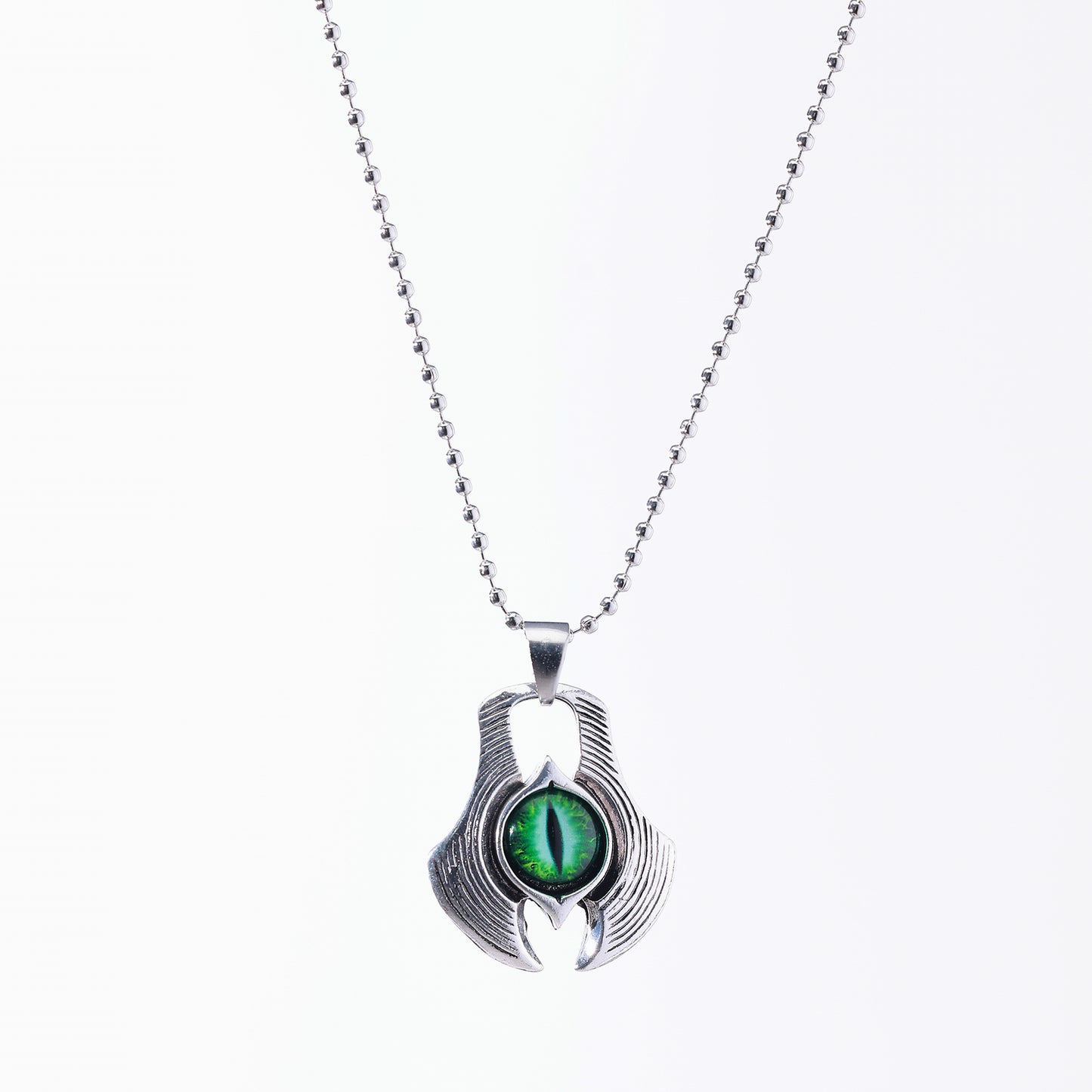 Dart & Eye Pendant Necklace | Gothic Fantasy Jewelry with Silver, Brass & Beaded Chains, Enchanted Green, Purple & Mystical Eye Designs