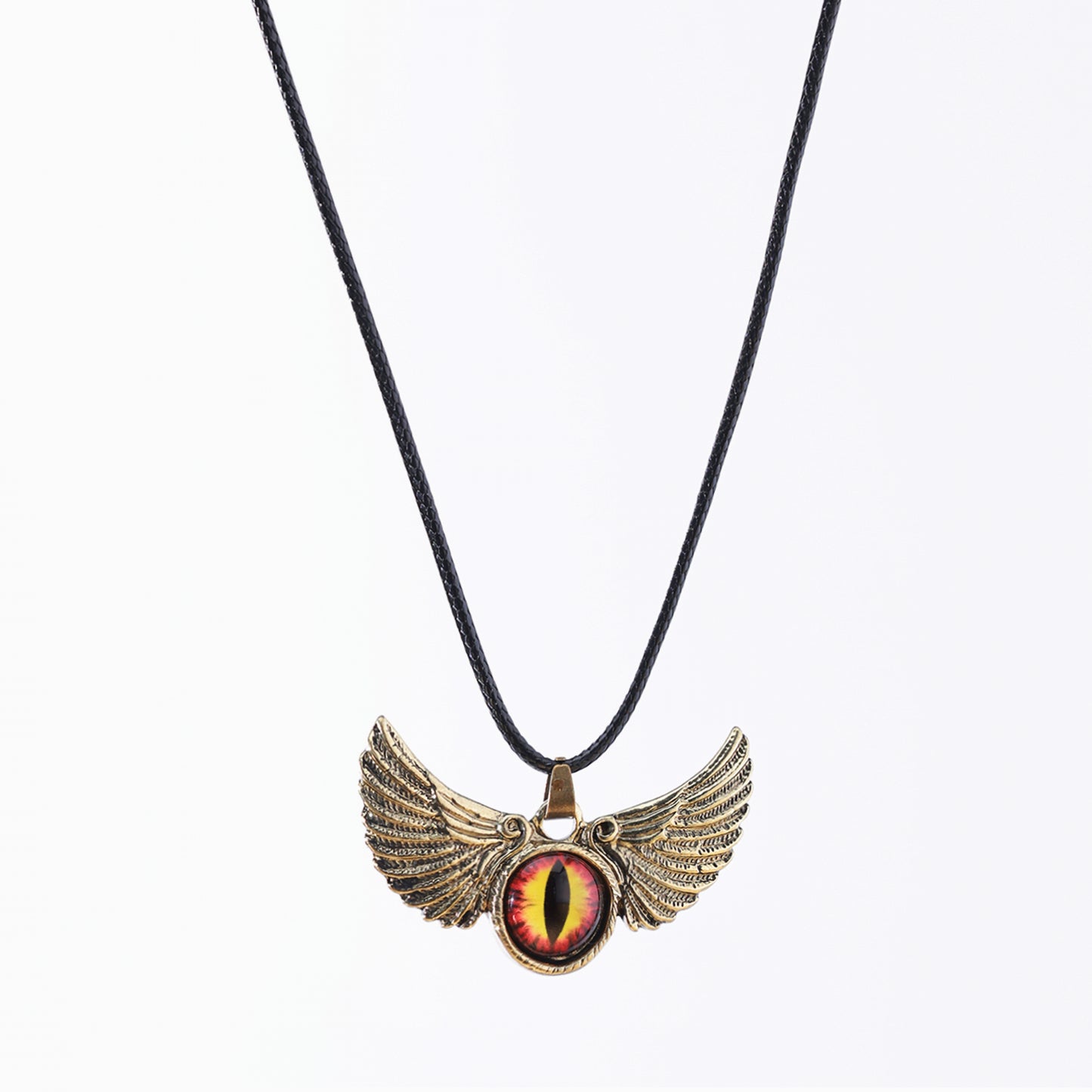 Wing & Eye Pendant Necklace – Assorted Silver & Gold Finishes, Handcrafted Celestial & Gothic Jewelry with Iridescent & Gradient Eye Designs, Stylish Accessories for Men & Women