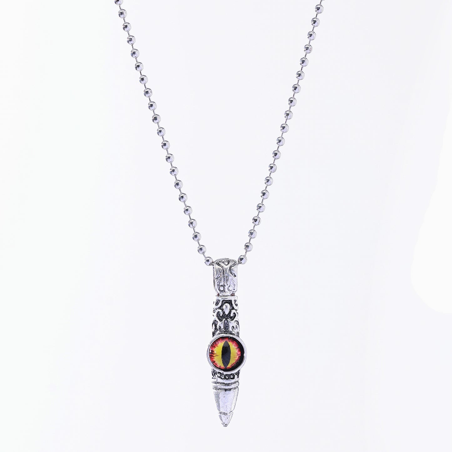 Mystic Eye & Vintage Bullet Pendant Necklace | Silver & Antique Gold Finish, Unique Eye & Gemstone Designs for Women