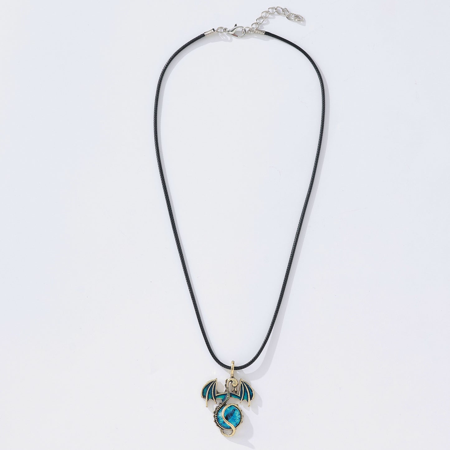 Dragon & Eye Pendant Necklace – Assorted Silver & Gold Tones, Gothic & Mythical Jewelry with Iridescent Blue & Fiery Red Eyes, Stylish Accessories for Men & Women