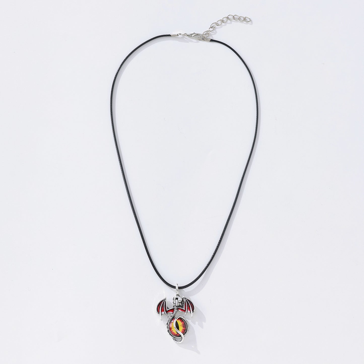 Dragon & Eye Pendant Necklace – Assorted Silver & Gold Tones, Gothic & Mythical Jewelry with Iridescent Blue & Fiery Red Eyes, Stylish Accessories for Men & Women